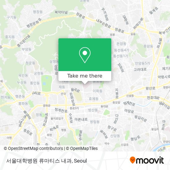 서울대학병원 류마티스 내과 map