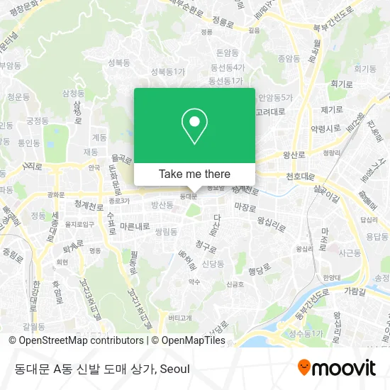 동대문 A동 신발 도매 상가 map