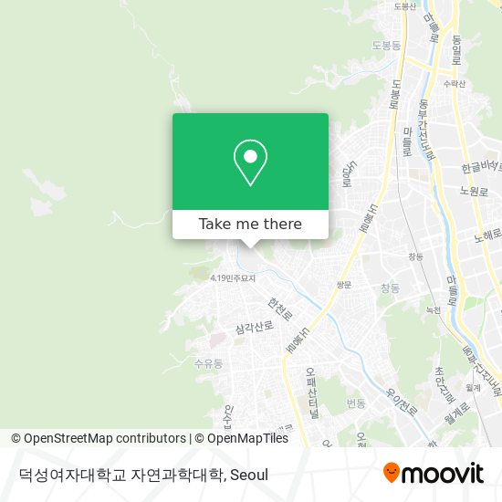 덕성여자대학교 자연과학대학 map