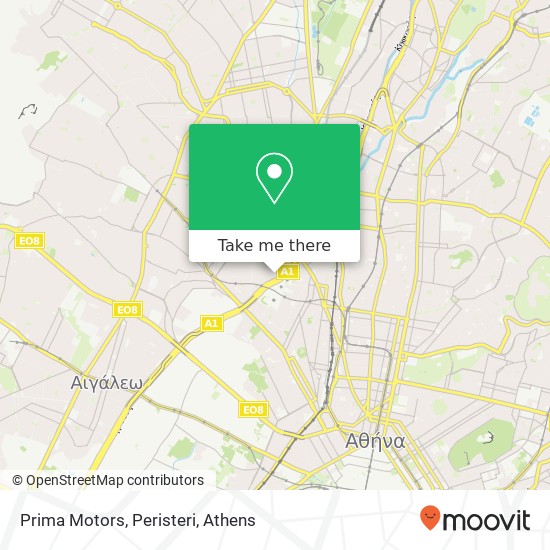 Prima Motors, Peristeri map