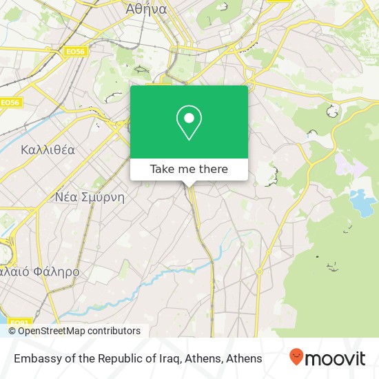 Embassy of the Republic of Iraq, Athens map