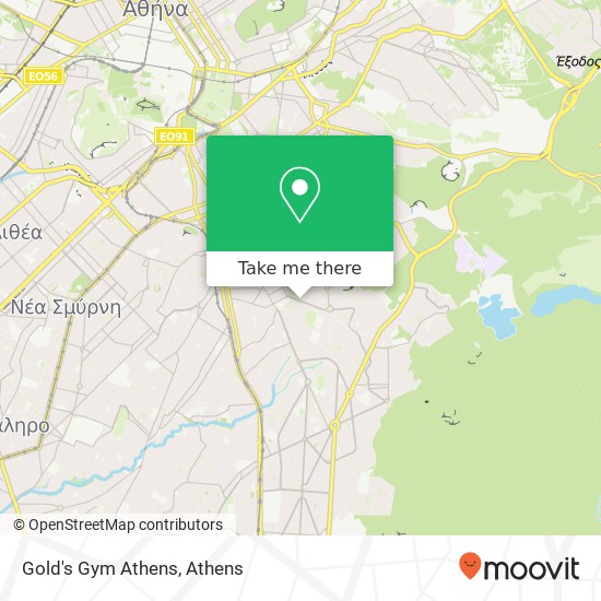 Gold's Gym Athens map