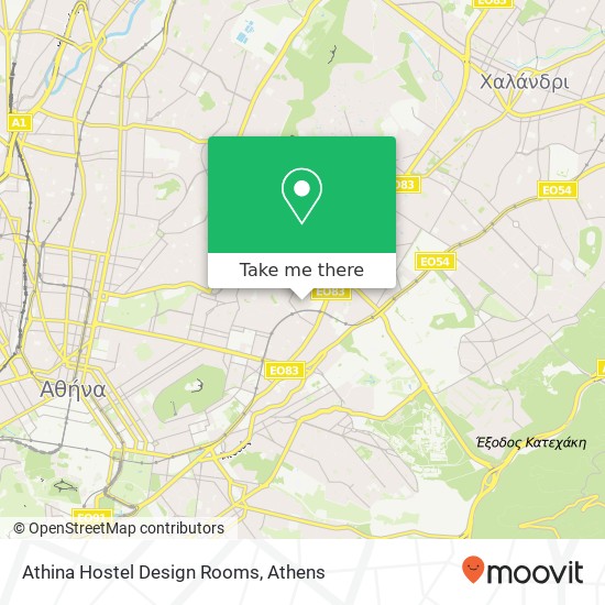Athina Hostel Design Rooms map