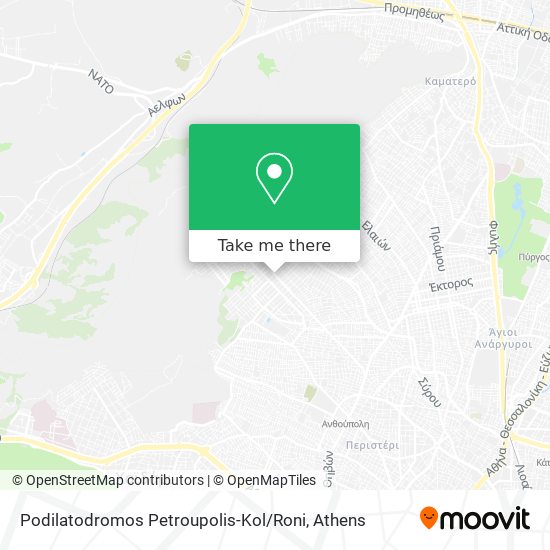 Podilatodromos Petroupolis-Kol / Roni map