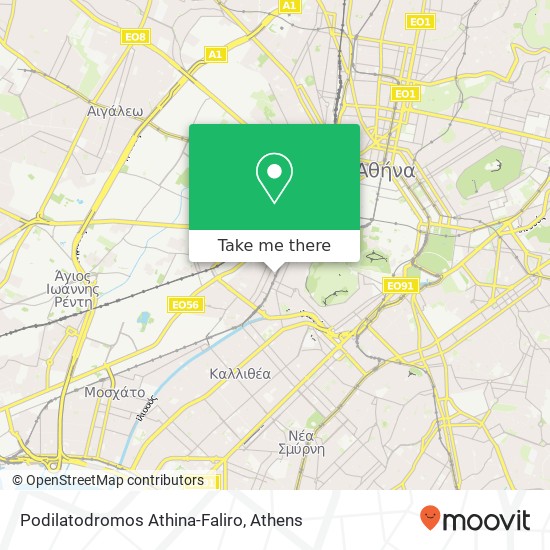 Podilatodromos Athina-Faliro map