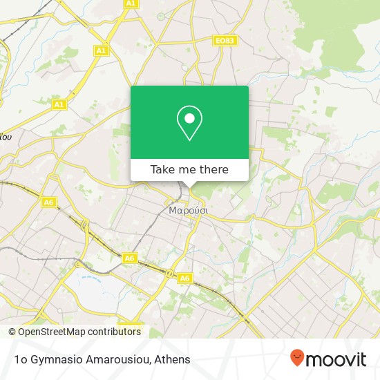 1o Gymnasio Amarousiou map