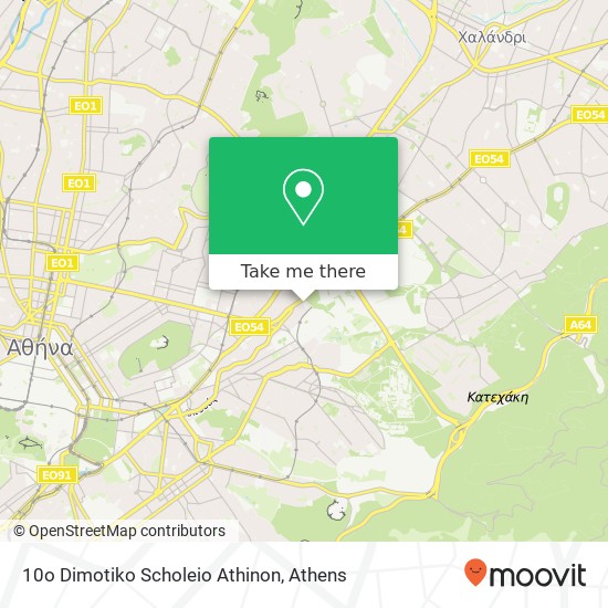 10o Dimotiko Scholeio Athinon map