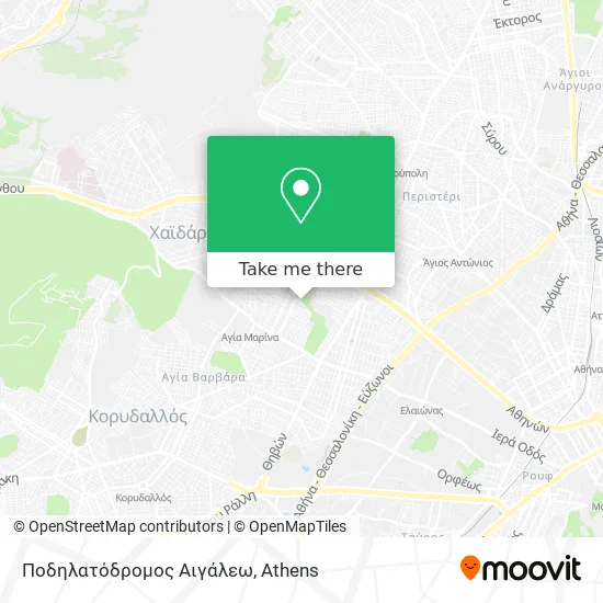 Ποδηλατόδρομος Αιγάλεω map