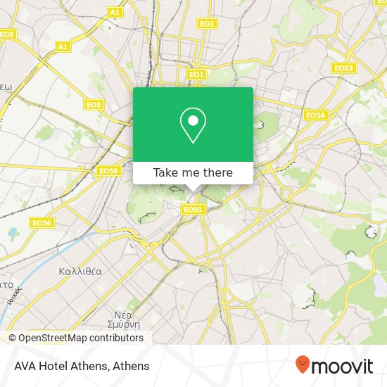 AVA Hotel Athens map