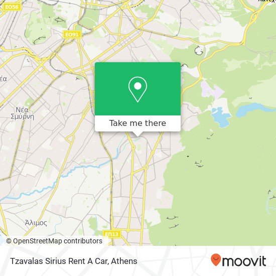 Tzavalas Sirius Rent A Car map