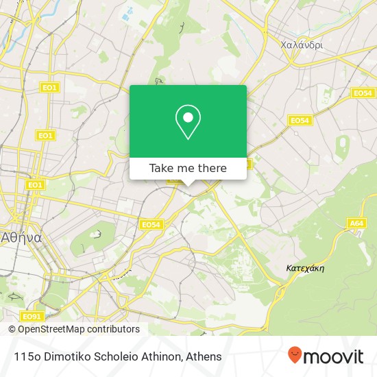 115o Dimotiko Scholeio Athinon map