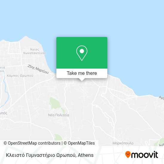 Κλειστό Γυμναστήριο Ωρωπού map