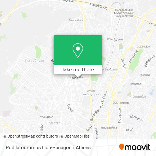 Podilatodromos Iliou-Panagouli map