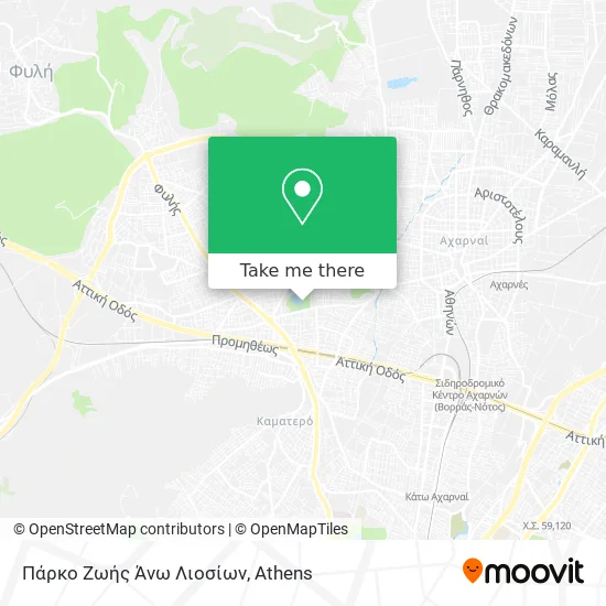 Πάρκο Ζωής Άνω Λιοσίων map