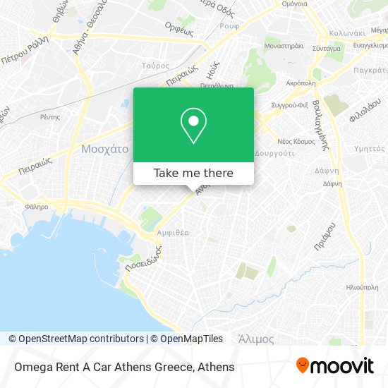 Omega Rent A Car Athens Greece map