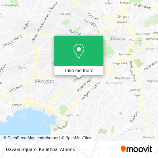 Davaki Square, Kallithea map