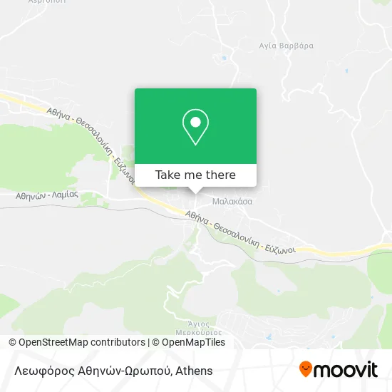 Λεωφόρος Αθηνών-Ωρωπού map