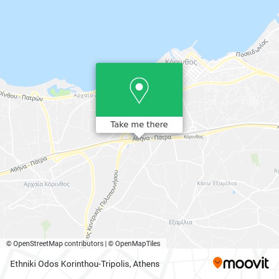Ethniki Odos Korinthou-Tripolis map