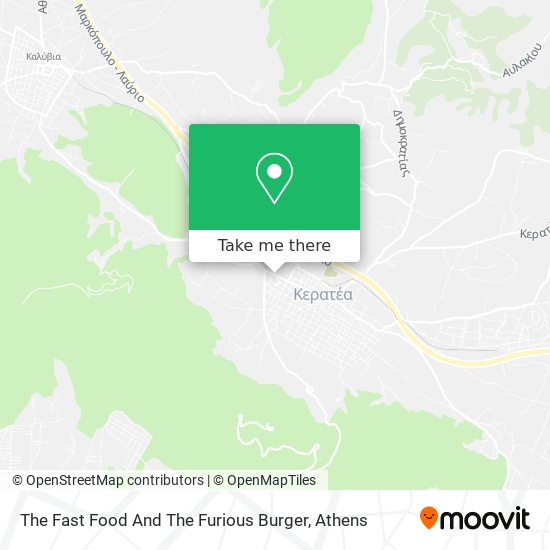 The Fast Food And The Furious Burger map