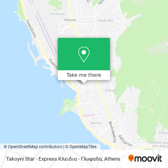 Takoyni Star - Express Κλειδια - Γλυφαδα map