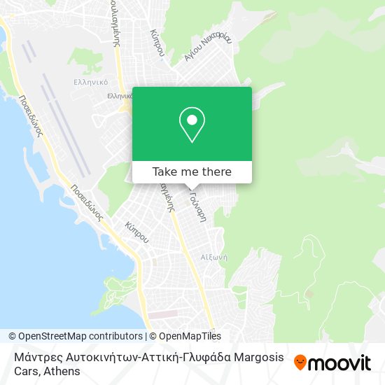 Μάντρες Αυτοκινήτων-Αττική-Γλυφάδα Margosis Cars map