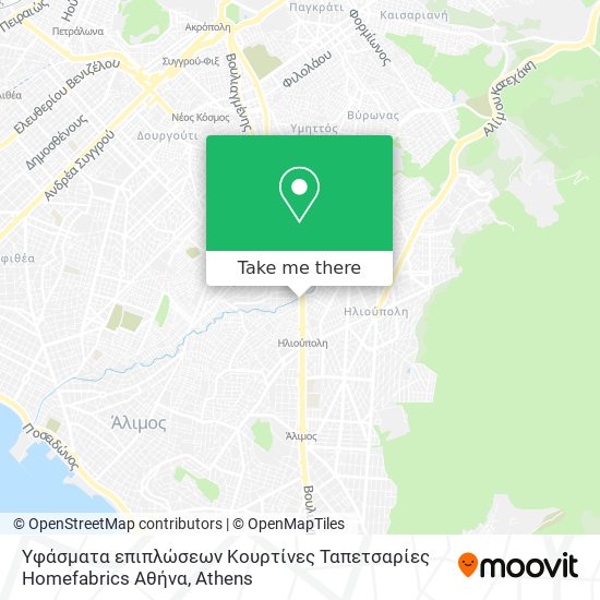 Υφάσματα επιπλώσεων Κουρτίνες Ταπετσαρίες Homefabrics Αθήνα map