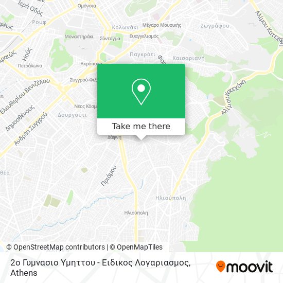 2ο Γυμνασιο Υμηττου - Ειδικος Λογαριασμος map