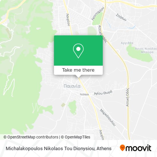 Michalakopoulos Nikolaos Tou Dionysiou map