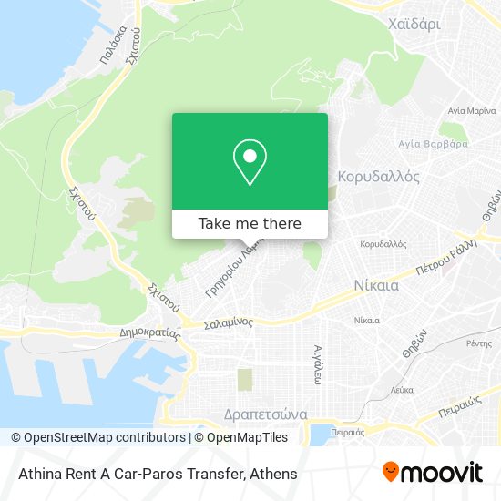 Athina Rent A Car-Paros Transfer map