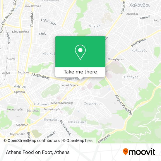 Athens Food on Foot map