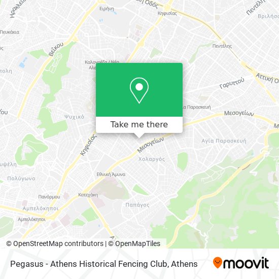 Pegasus - Athens Historical Fencing Club map