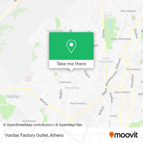 Vardas Factory Outlet map