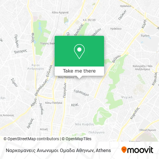Ναρκομανεις Ανωνυμοι Ομαδα Αθηνων map