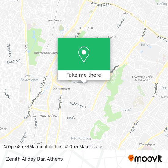 Zenith Allday Bar map