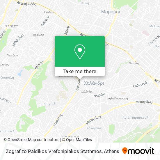 Zografizo Paidikos Vrefonipiakos Stathmos map