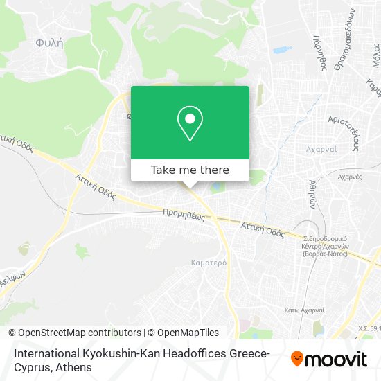 International Kyokushin-Kan Headoffices Greece-Cyprus map