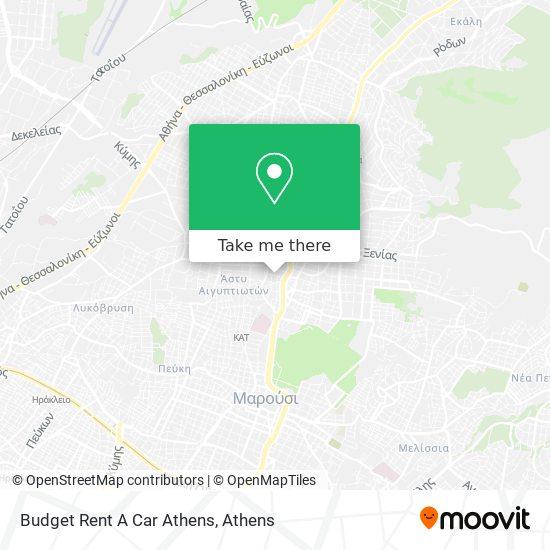 Budget Rent A Car Athens map