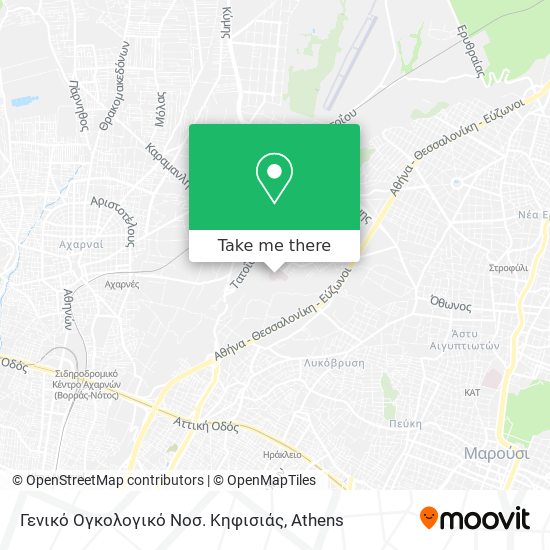 Γενικό Ογκολογικό Νοσ. Κηφισιάς map