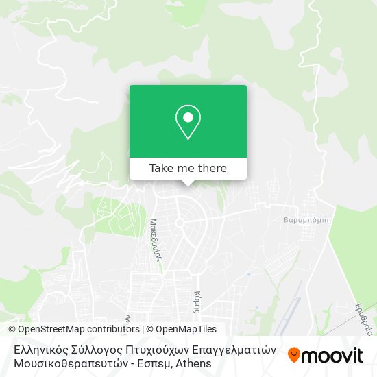 Ελληνικός Σύλλογος Πτυχιούχων Επαγγελματιών Μουσικοθεραπευτών - Εσπεμ map