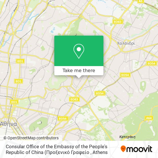 Consular Office of the Embassy of the People's Republic of China map