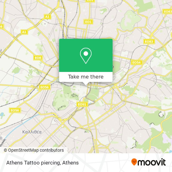 Athens Tattoo piercing map