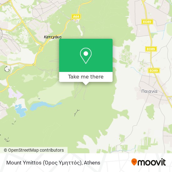 Mount Ymittos (Όρος Υμηττός) map