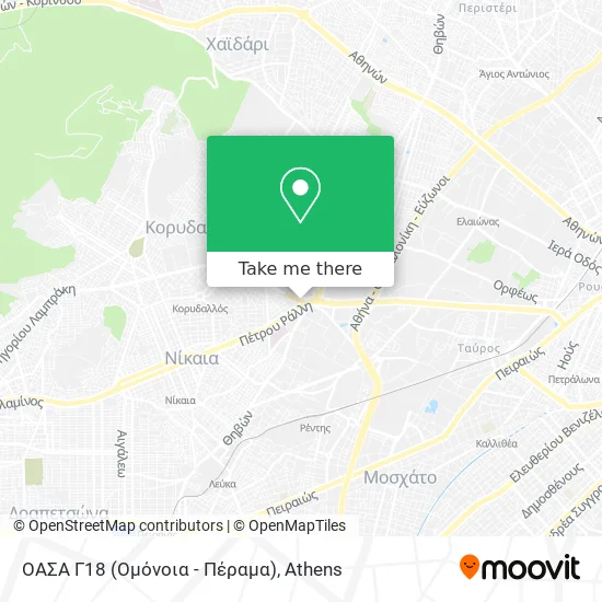 ΟΑΣΑ Γ18 (Ομόνοια - Πέραμα) map