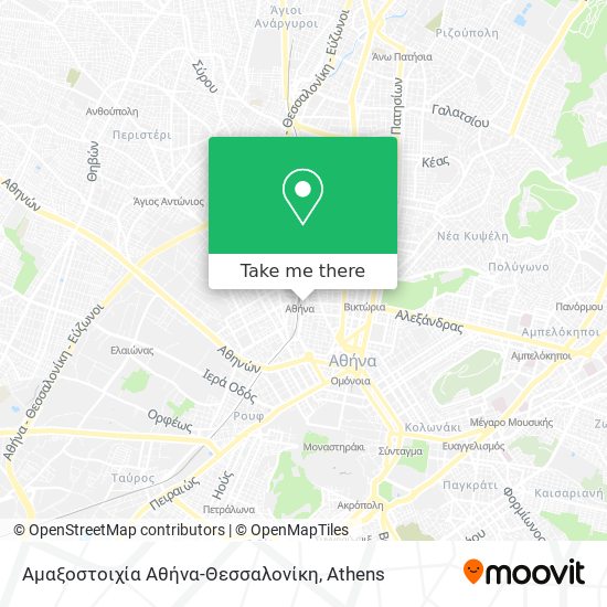 Αμαξοστοιχία Αθήνα-Θεσσαλονίκη map