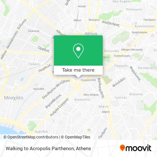 Walking to Acropolis Parthenon map