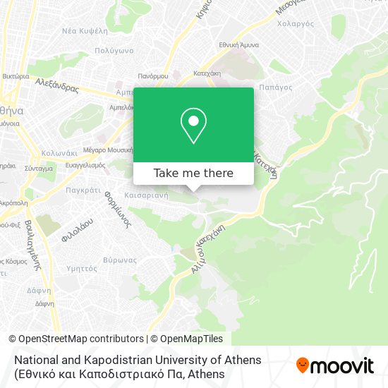 National and Kapodistrian University of Athens map