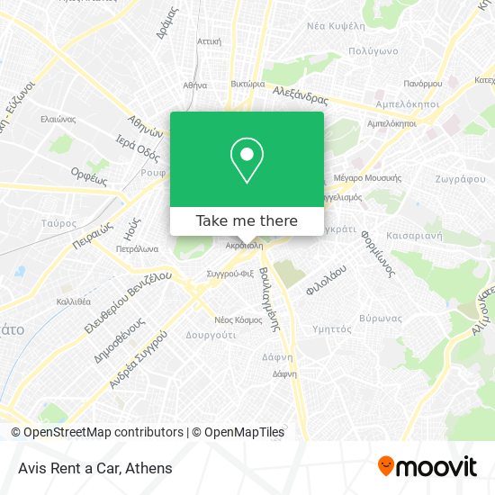 Avis Rent a Car map