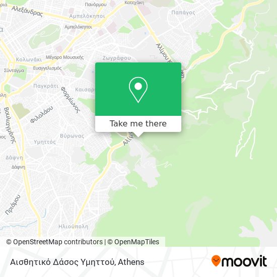 Αισθητικό Δάσος Υμηττού map