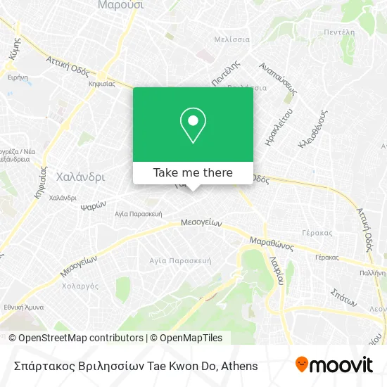 Σπάρτακος Βριλησσίων Tae Kwon Do map