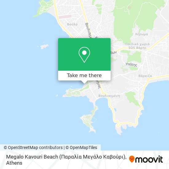Megalo Kavouri Beach (Παραλία Μεγάλο Καβούρι) map